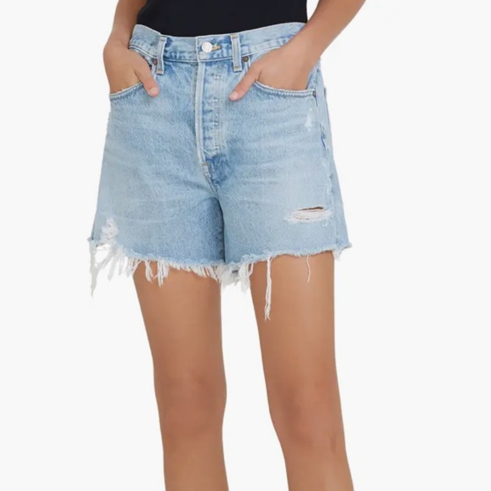 Agolde High Waist Cutoff Denim Shorts Size 28